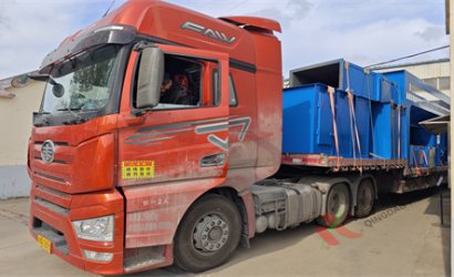 青島恒林工業(yè)集團發(fā)河南安陽鋼鐵Q6955中厚板鋼板線第一車